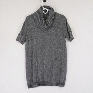 Tommy Hilfiger Gray Cowl Neck Short Sleeve‎ Sweater Large Cotton
